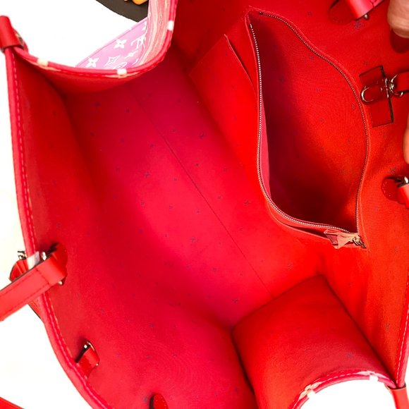 Auc Louis Vuitton Monogram Giant Escale OnTheGo GM 2WAY Bag Rouge SD0290 - Picture 10 of 15